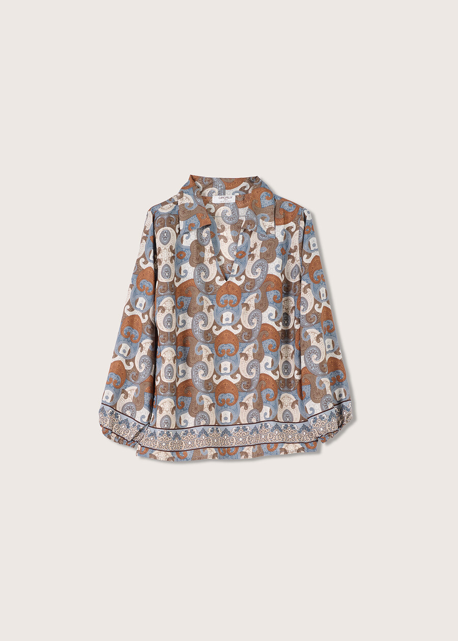 Courtney V neck blouse MARRONE TIERRA Woman , image number 4