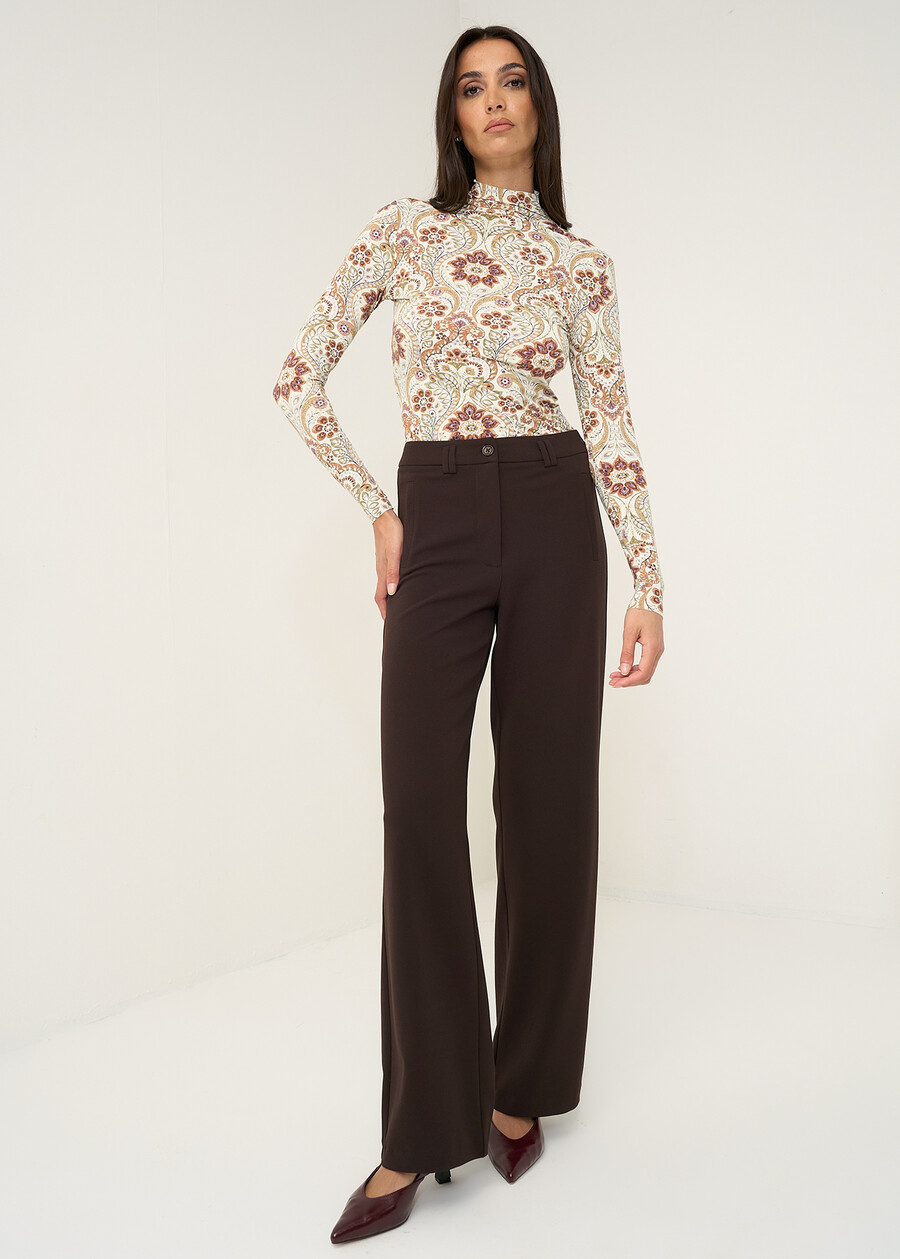 Giorgia pleated-texture trousers ROSSO BORDEAUXMARRONE Woman , image number 2