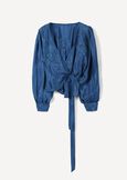 Blusa Baia Wrap Con Ricamo BLU OTTANIONERO BLACK Donna immagine n. 5