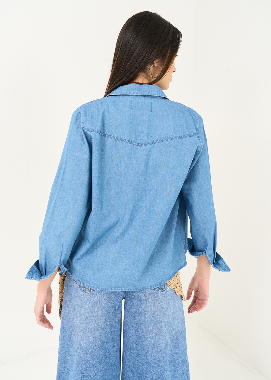 Camicia Cris in denim leggero DENIM MEDIUM DENIM Donna , immagine n. 3