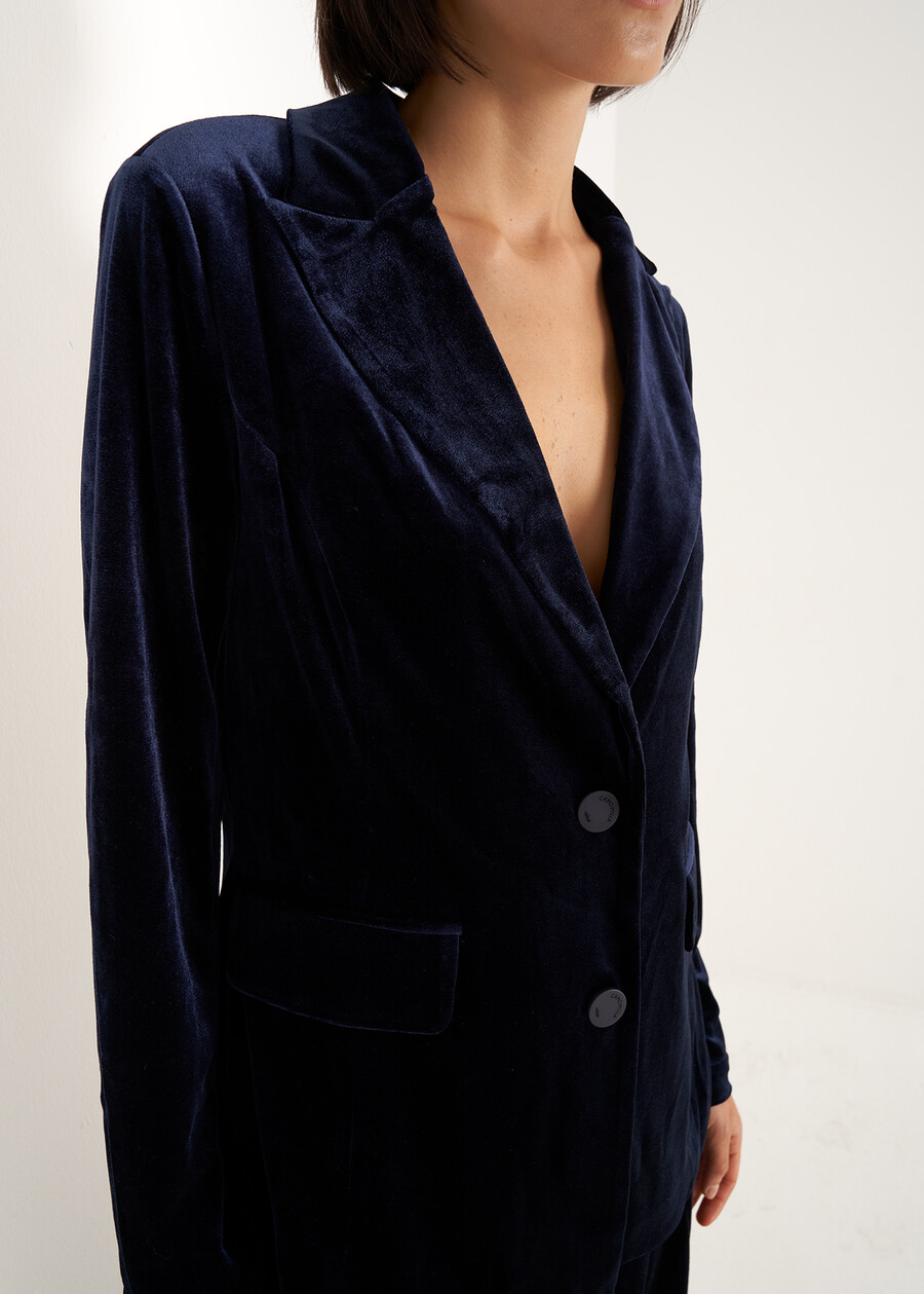 Giacca Goya in velluto BLU MIDNIGHTVIOLA VINACCIA Donna , immagine n. 2