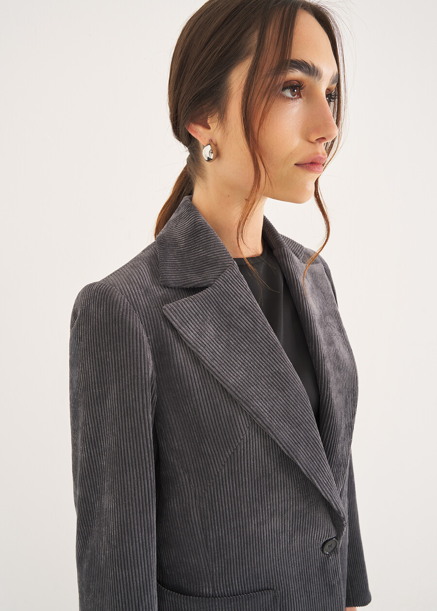 Giacca Giuliet in velluto GRIGIO CENEREVIOLA PURPLE Donna , immagine n. 2