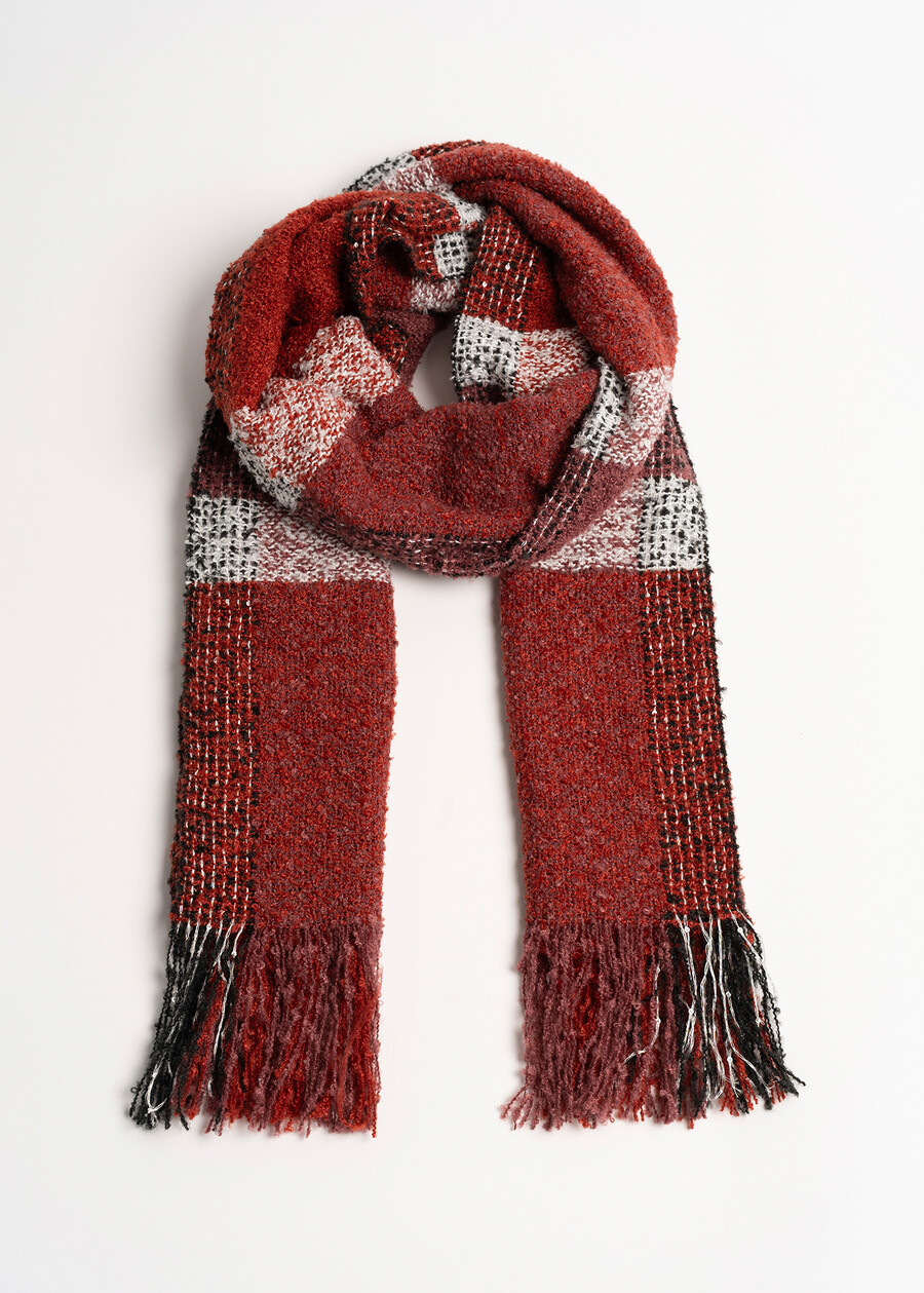 Sciarpa Sonya macro check bouclé MARRONE CAFFEROCHF Donna , immagine n. 2