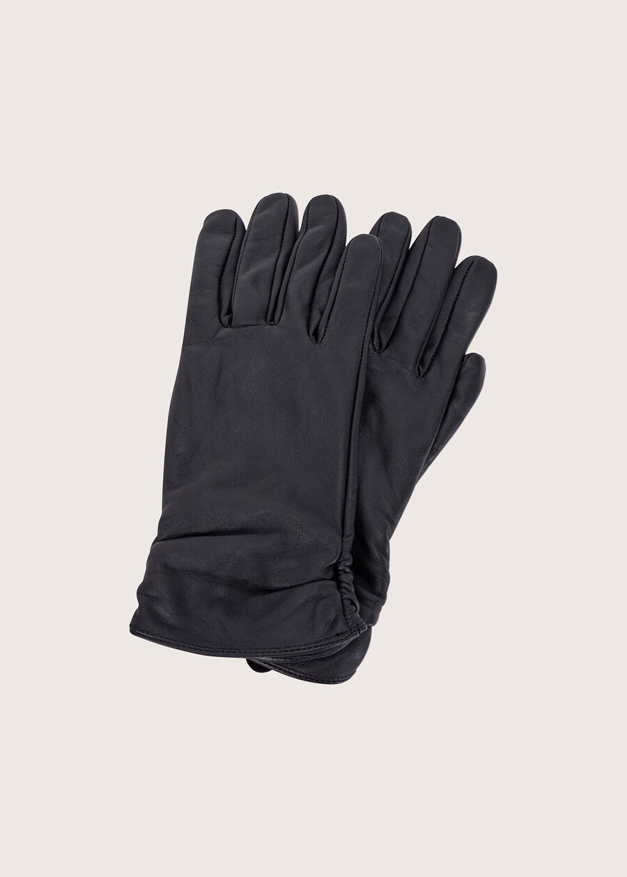 Genevieve genuine leather gloves NERO BLACK Woman , image number 4