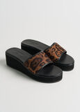 Sandalo Stanley-A animalier con zeppa MARRONE CARAMELLO Donna immagine n. 2