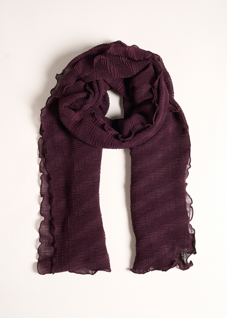 Sunny solid-color scarf NERO BLACKBLU MIDNIGHTBEIGEVIOLA VINACCIA Woman , image number 1