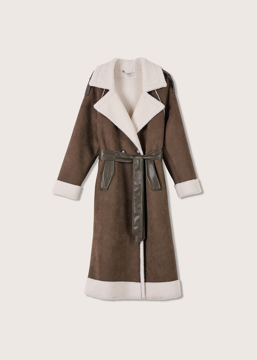 Cappotto Clarisse in eco-suede VERDE CAPPER Donna , immagine n. 5