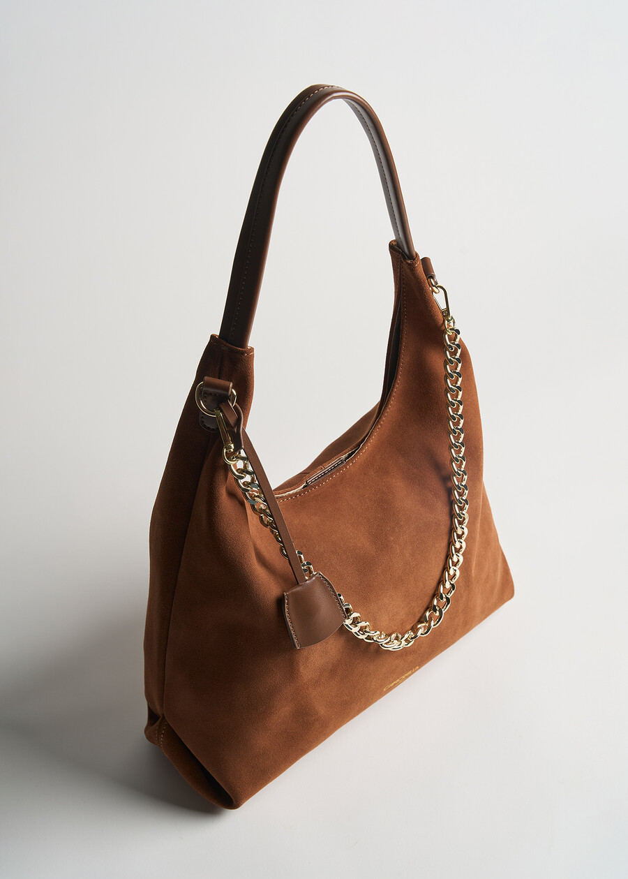 Sacca Biby camoscio e pelle MARRONE Donna , immagine n. 3