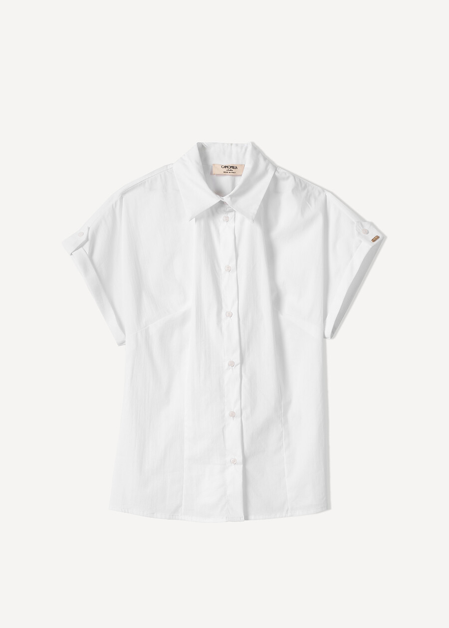 Camicia Cary in cotone elasticizzato BIANCO WHITEBLU AVION Donna , immagine n. 5