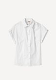Camicia Cary in cotone elasticizzato BIANCO WHITEBLU AVION Donna immagine n. 5