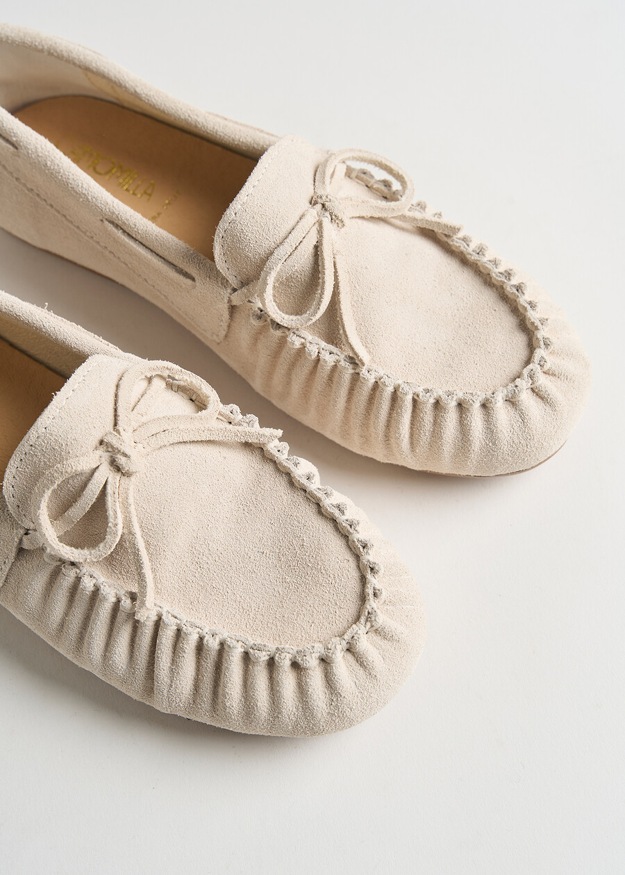Sofia real suede loafers BEIGE LATTE Woman , image number 3