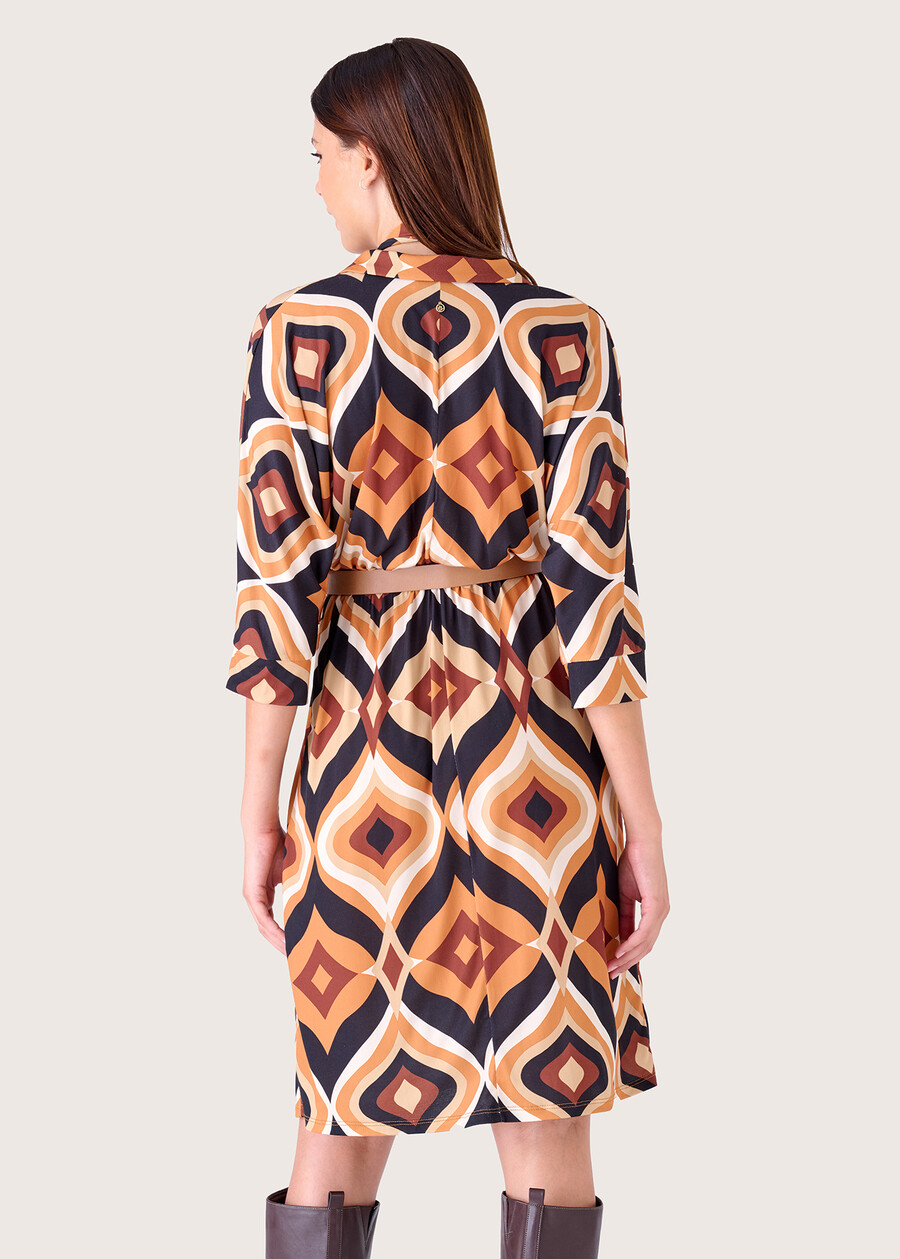 Adrianne patterned dress BEIGE TAUPE Woman , image number 4