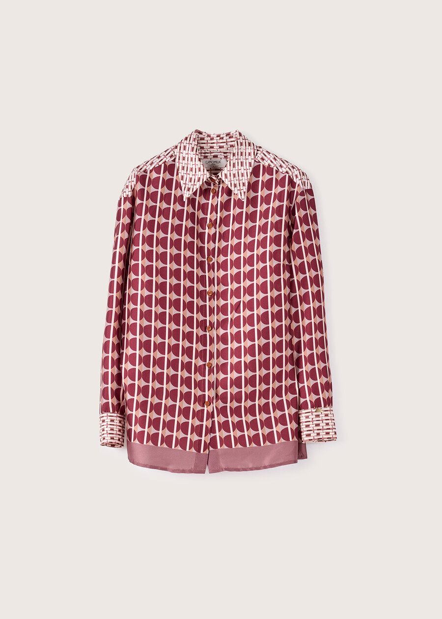 Camicia Catia in satin ROSSO BORDEAUX Donna , immagine n. 5