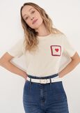 T-shirt Sveva In 100% Cotone Ricamato GIALLOBIANCO BURRO Donna immagine n. 1
