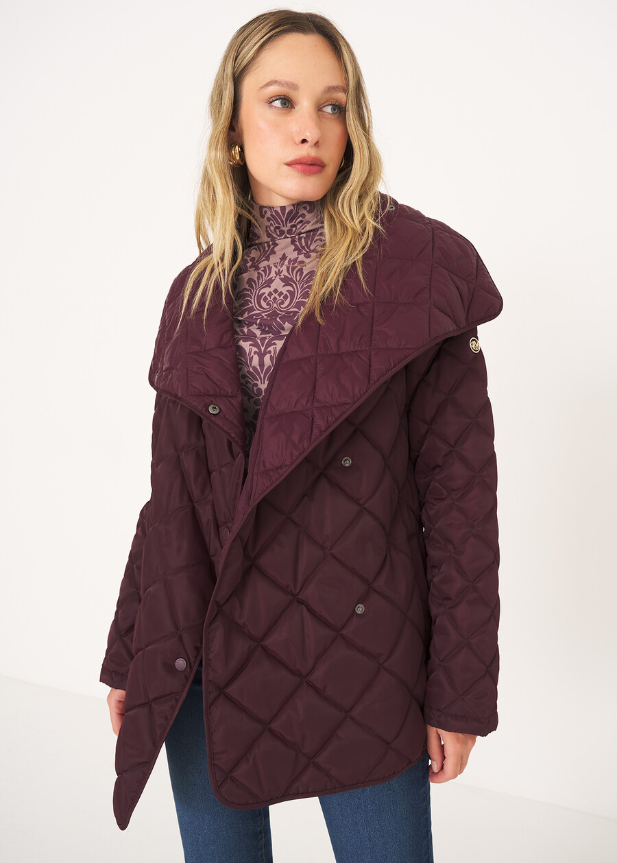 Piumino Paggy con cintura BLU MIDNIGHTVIOLA VINACCIA Donna , immagine n. 3