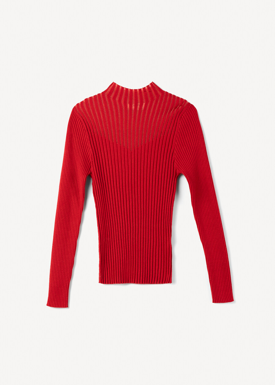 Matilde ribbed turtleneck sweater ROSSOBEIGE LATTE Woman , image number 4