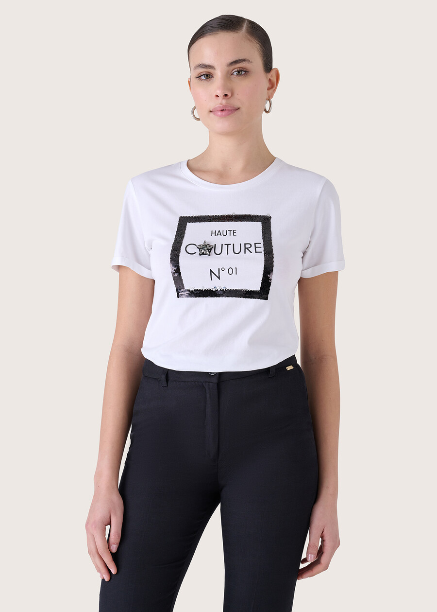 Sarri cotton t-shirt BIANCO WHITE Woman , image number 1