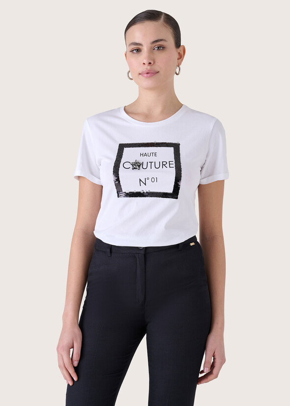 T-shirt Sarri in cotone BIANCO WHITE Donna null