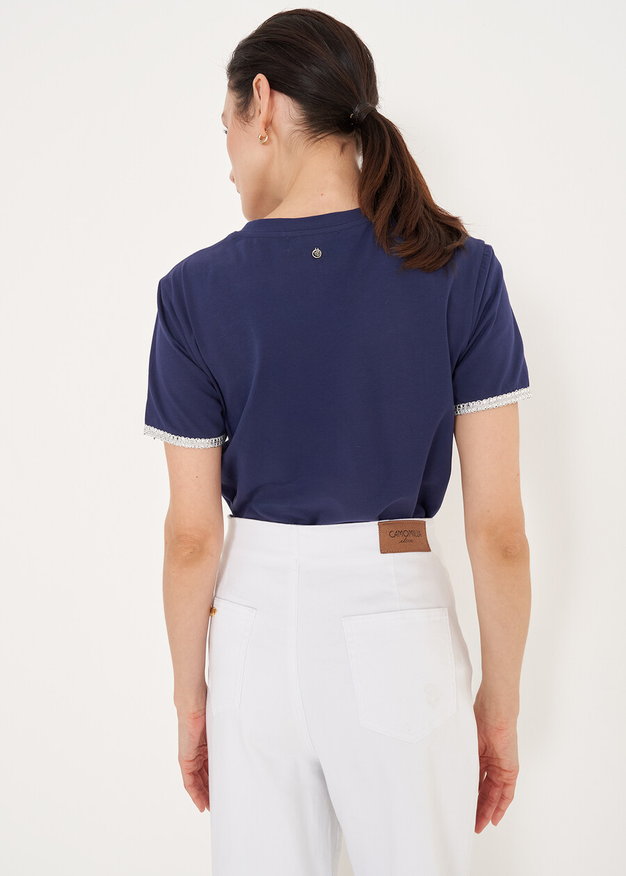 T-shirt Senca con passamaneria BLU Donna , immagine n. 3