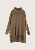 Moira poncho jersey VERDE CARCIOFOBEIGE DESERT Woman image number 1