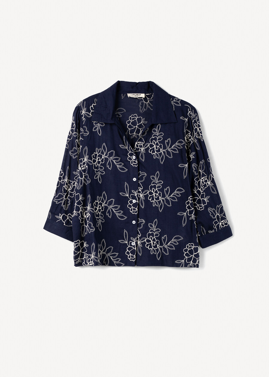 Camicia Callie con ricamo floreale BLU MIDNIGHT Donna , immagine n. 4