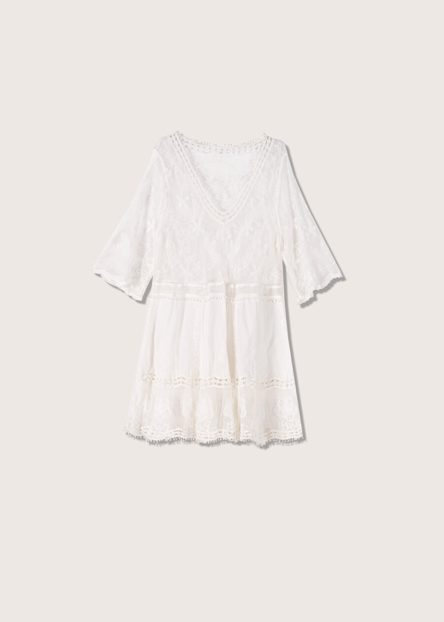 Blusa Borea con ricami in pizzo BIANCO Donna , immagine n. 4