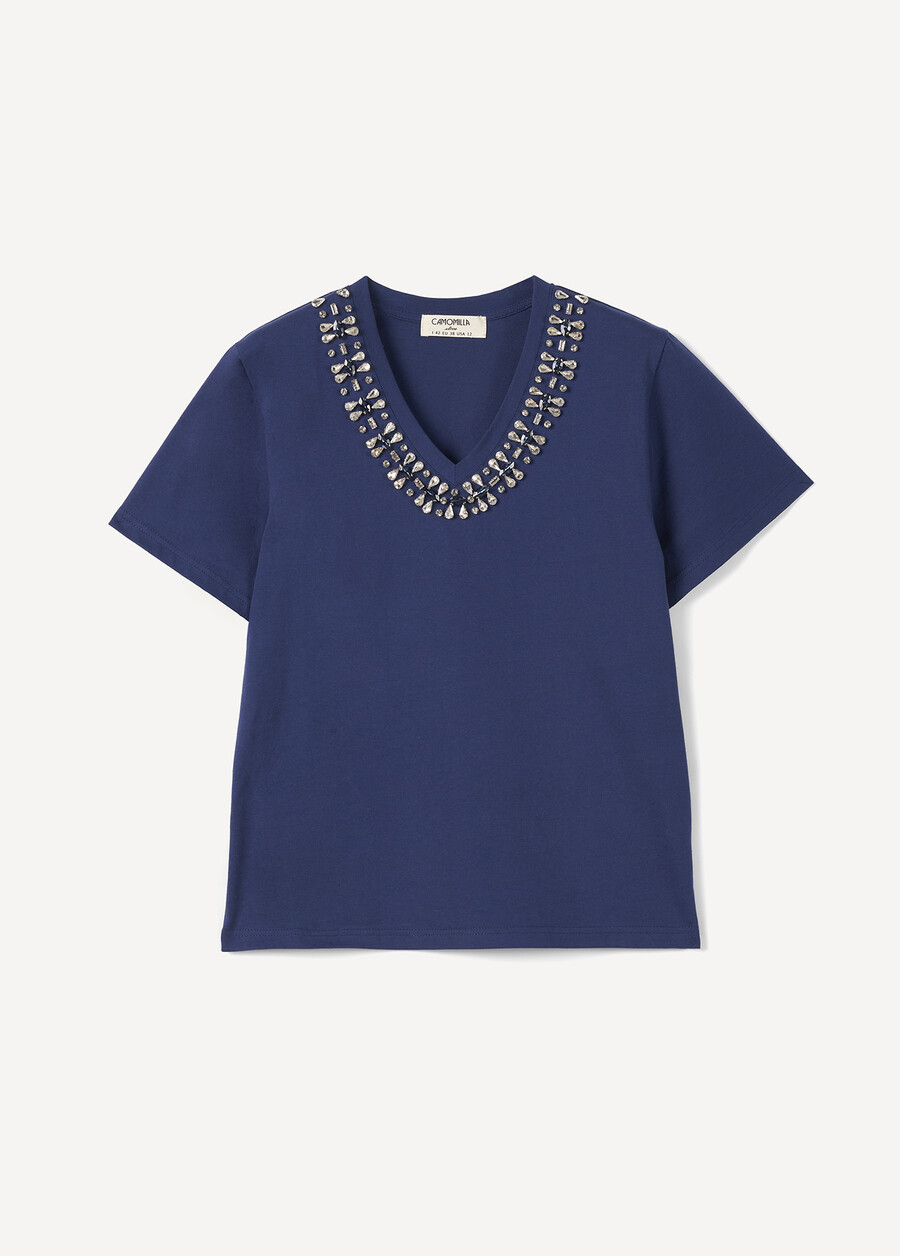 Sunrise T-Shirt with Crystals BLUBIANCO WHITE Woman , image number 5