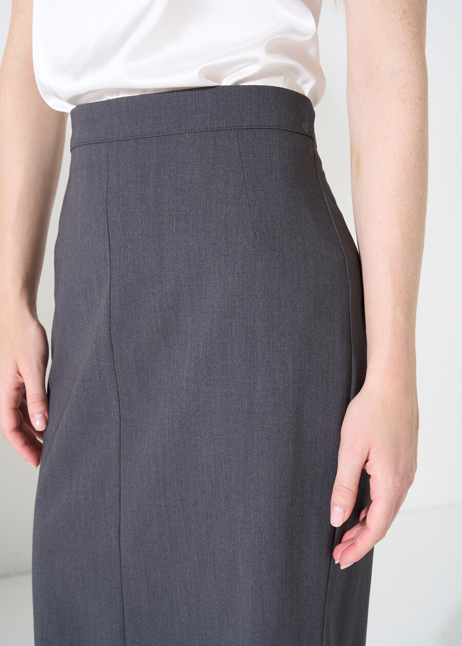 Gonna Gioia a tubino in lana GRIGIO GREY Donna , immagine n. 4