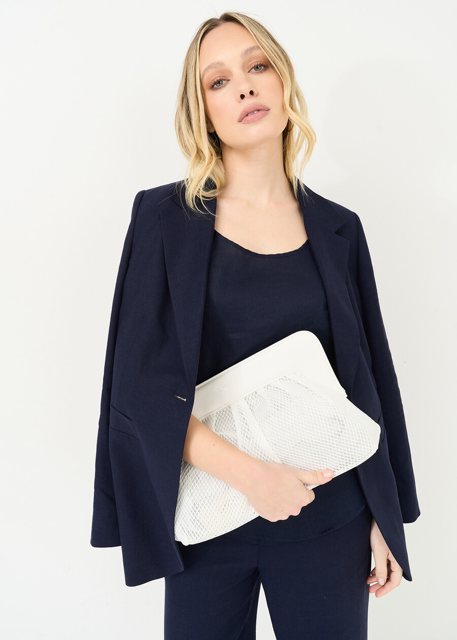 Pochette Blackey in tessuto rete BIANCO WHITENERO BLACK Donna , immagine n. 1