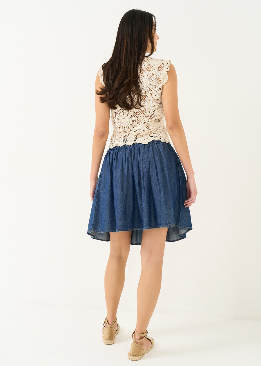 Gonna corta Galy in chambray DENIM Donna , immagine n. 3