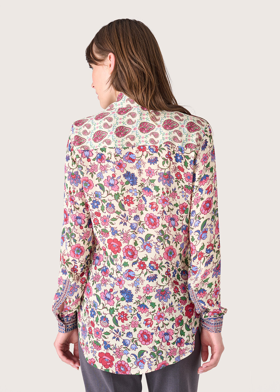 Cristal three-pattern shirt BEIGE LANA Woman , image number 3