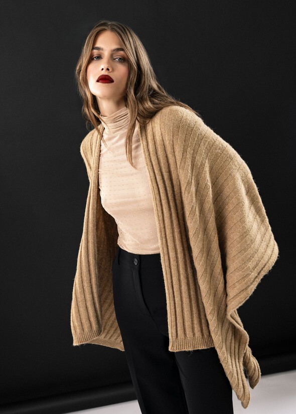 Miriana knitted cape BEIGE Woman null