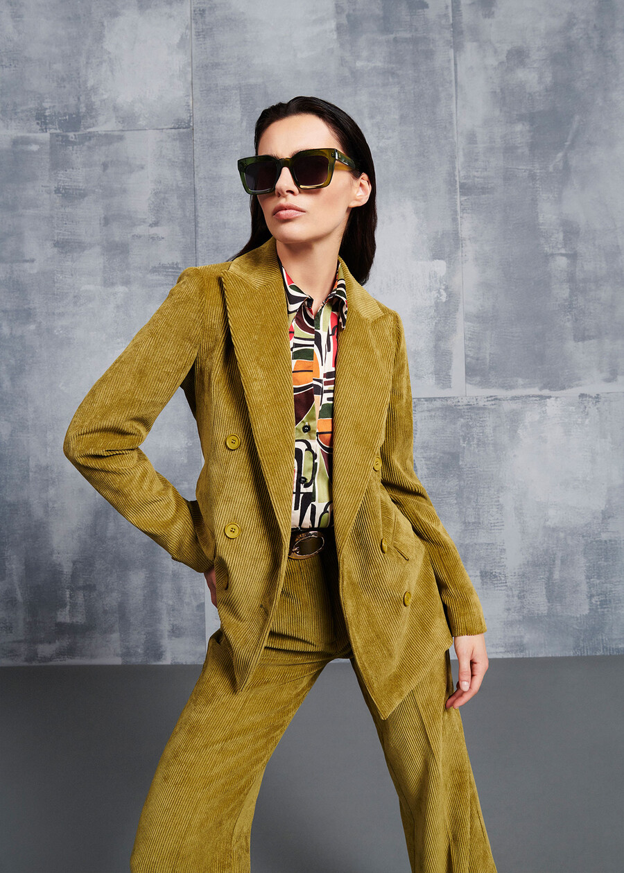 Geneva velvet double-breasted jacket VERDE GOLDEN Woman , image number 1