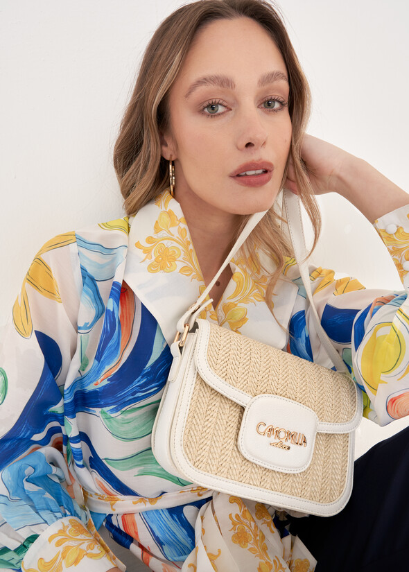 Breona straw and deer-print crossbody
 BEIGE AVENA Woman null