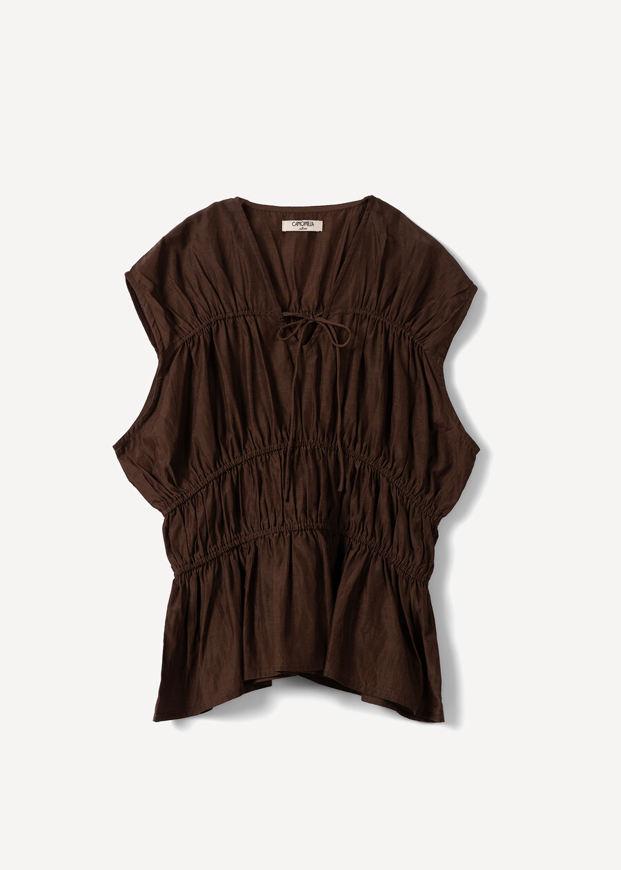 Tiago cotton top with flounce MARRONEVERDE Woman , image number 4