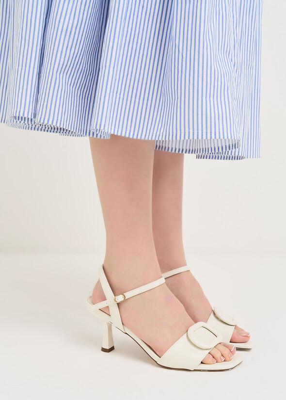 Sandalo Sary con tacco e decoro BEIGE LATTE Donna null