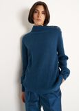 Maglione Miriam collo alto con bottoni BLU LAGUNA Donna immagine n. 1