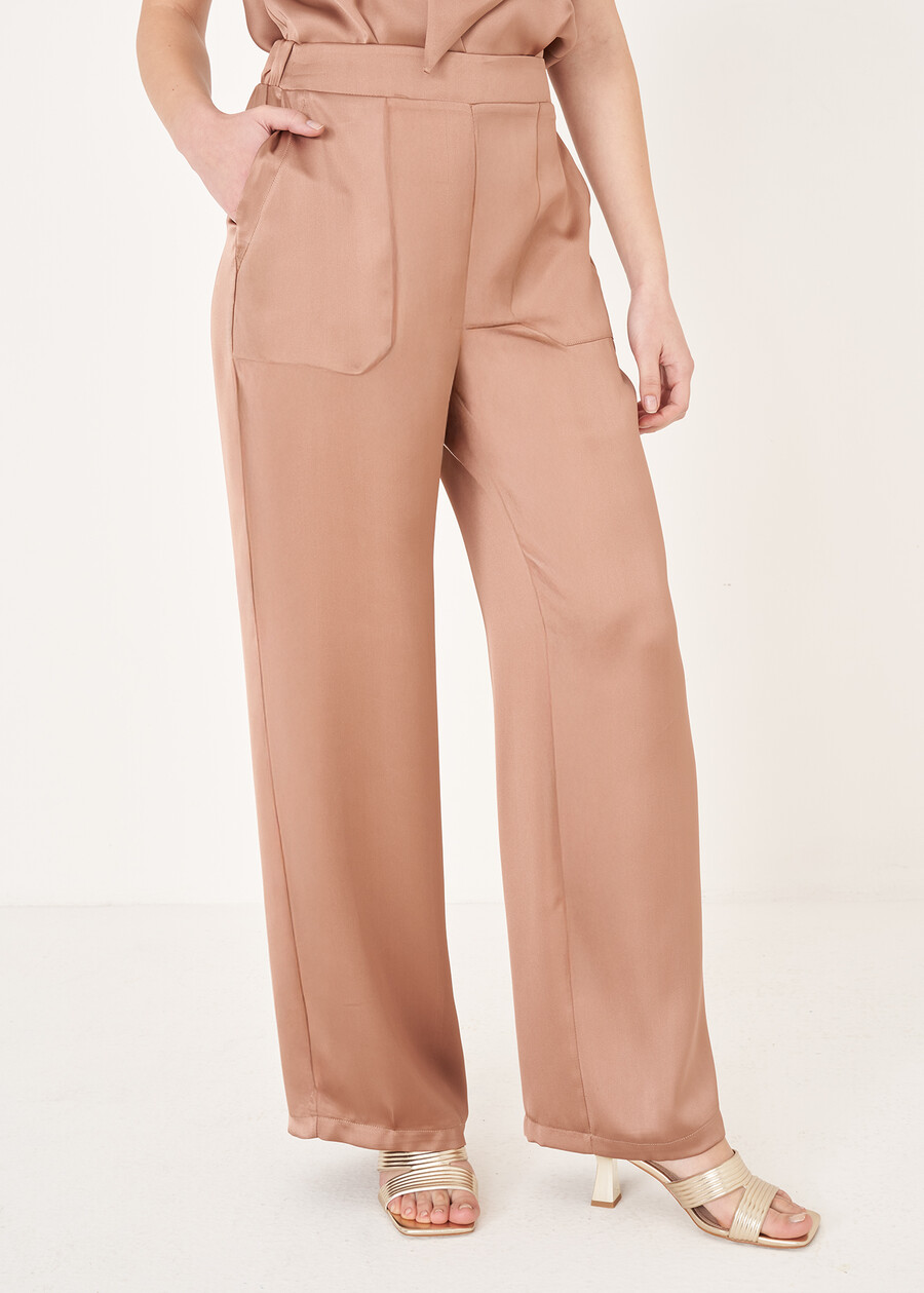 Pantaloni Pablo In Satin GRIGIO TORTORANERO BLACK Donna , immagine n. 2