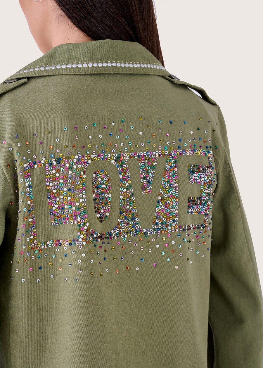 Garden 100% cotton denim jacket VERDE TEA Woman , image number 3