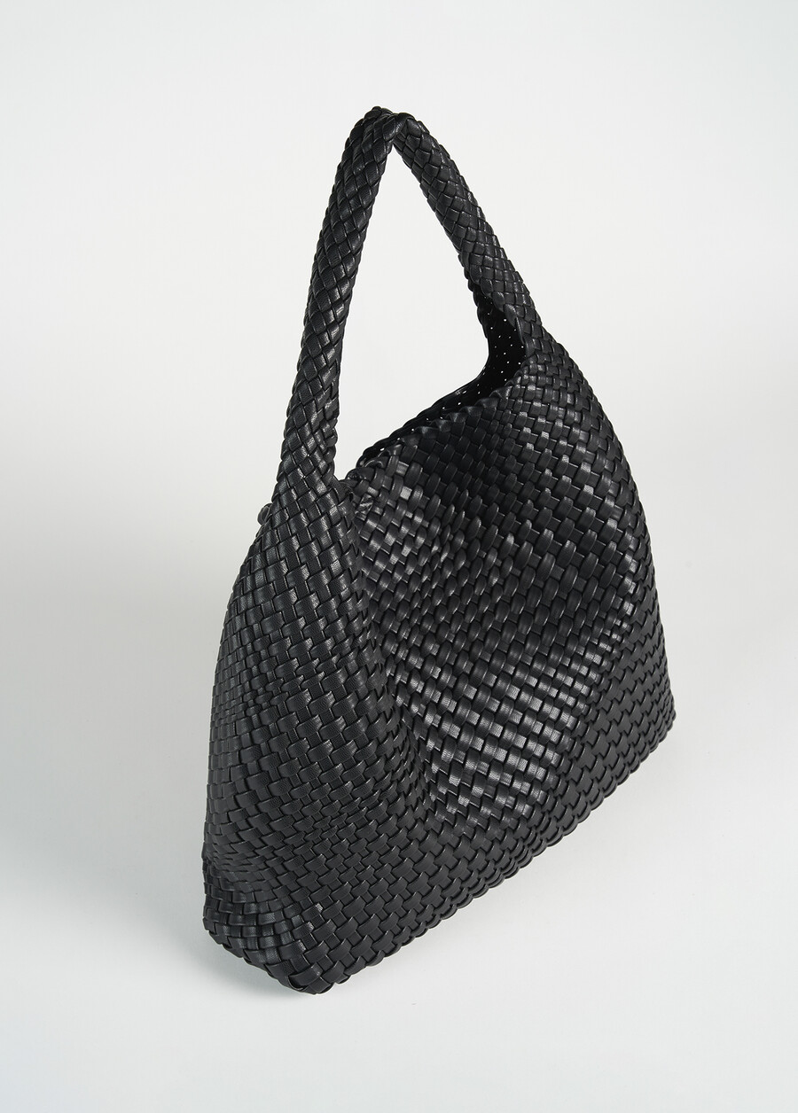 Borsa a sacca Brass in ecopelle BIANCO BURRONERO BLACK Donna , immagine n. 3