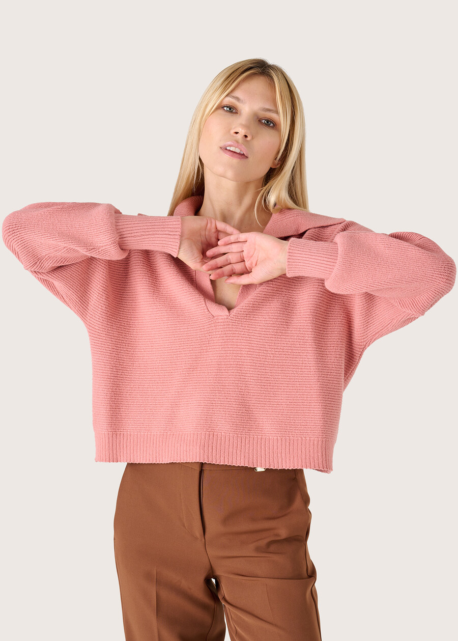 Merida jersey with polo neckline ROSA CAMMEO Woman , image number 1