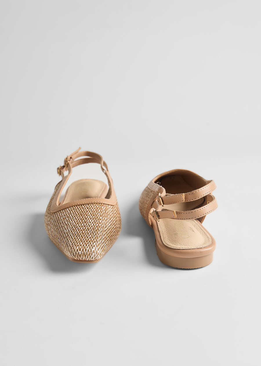 Slingback Samoa tessuto stuoia BEIGE DOESKIN Donna , immagine n. 3