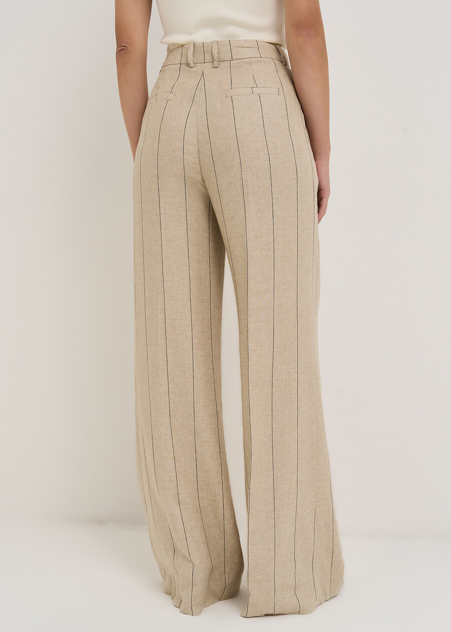 Paky linen blend trousers MARRONEMABKS Woman , image number 6