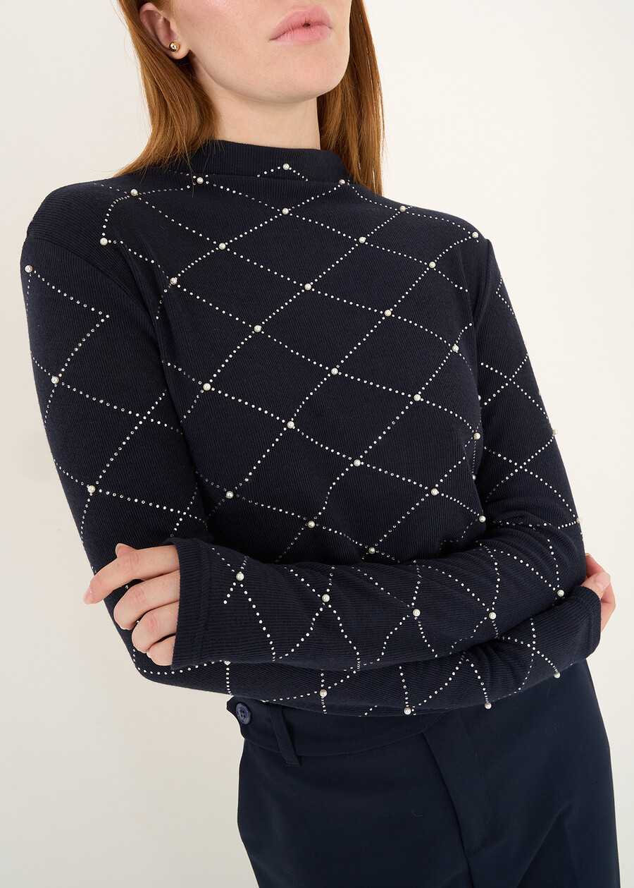 Maglia Molley con rombi di strass GRIGIO GREYBLU Donna , immagine n. 2