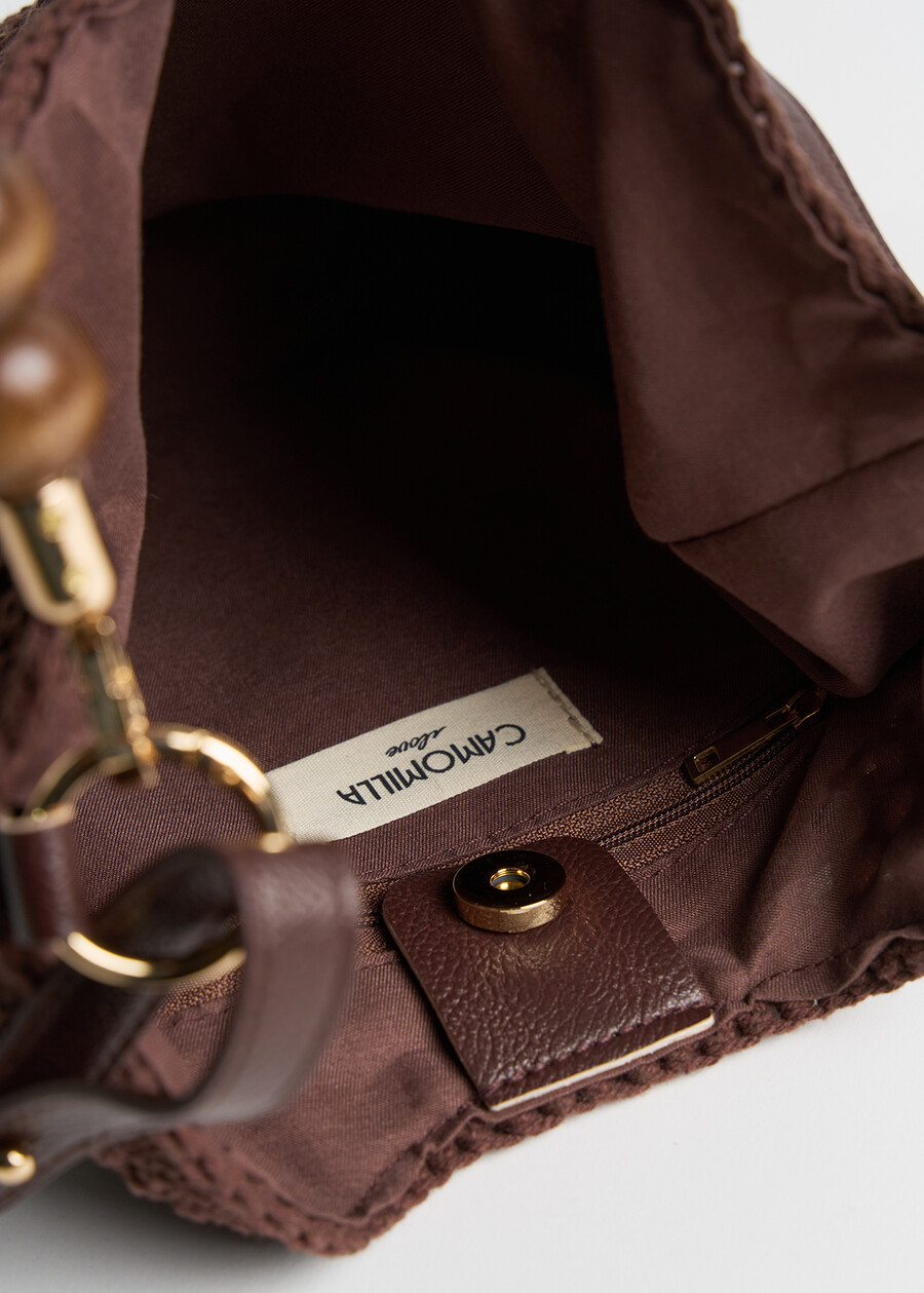 Borsa Byss shopping in crochet MARRONE Donna , immagine n. 4