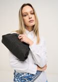 Baky raffia and chain pochette NERO BLACK Woman image number 1