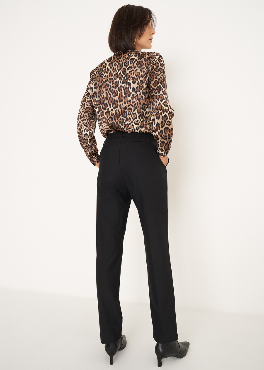 Leopard-Print Suit with Slim-Leg Trousers NERO BLACK Woman , image number 9