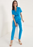 Alice-E linen e viscose trousers BLUMARRONE JAVABIANCO WHITEBLUE TURCHESE Woman image number 2