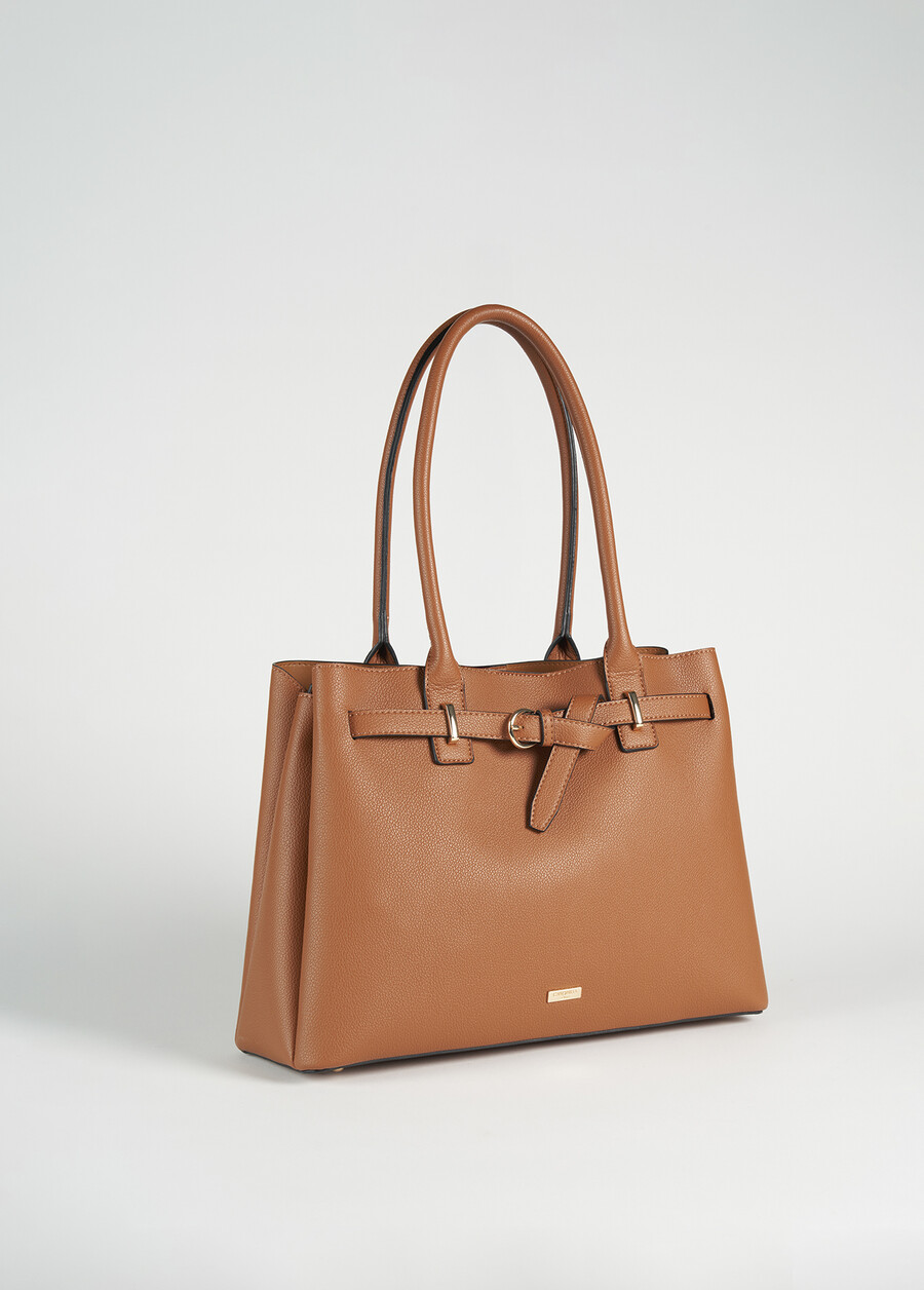 Brenda eco-leather shopping bag MARRONE Woman , image number 1