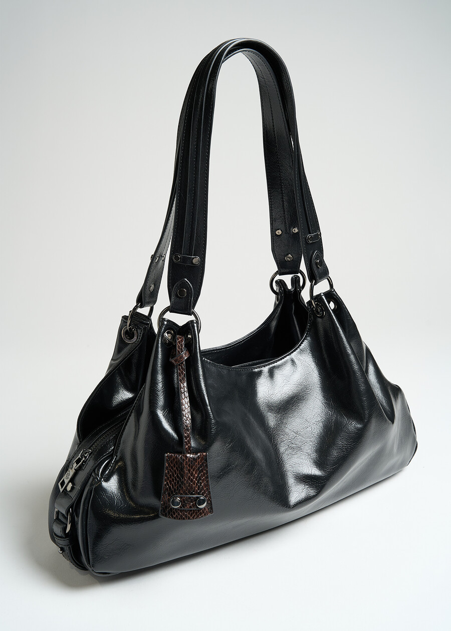 Bahia krinkle faux leather bag NERO Woman , image number 2